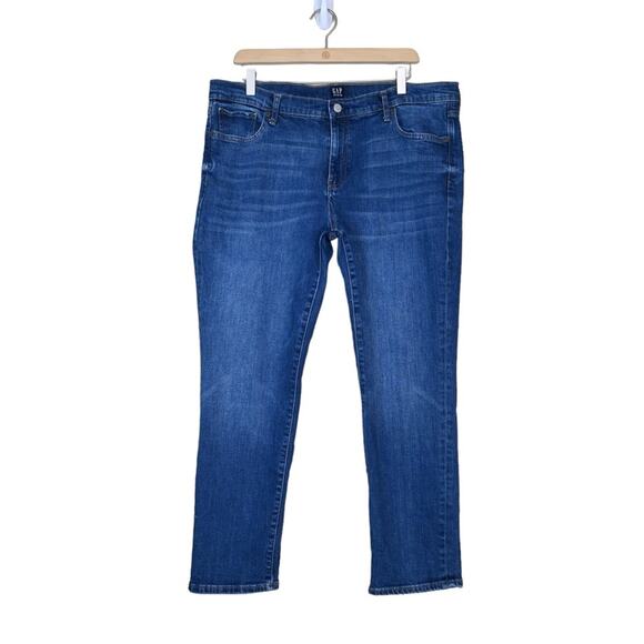 GAP Real Straight Jeans Womens 33/16 Short Dark Wash - Picture 1 of 11